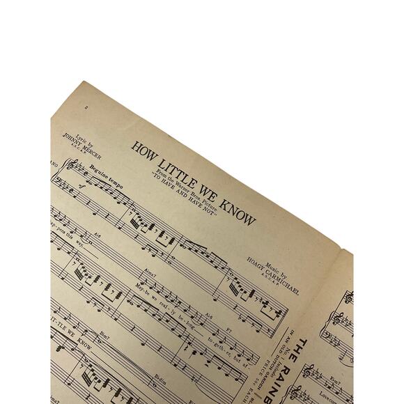 How Little We Know Sheet Music Mercer Carmichael To Have And Have Not - Picture 3 of 5
